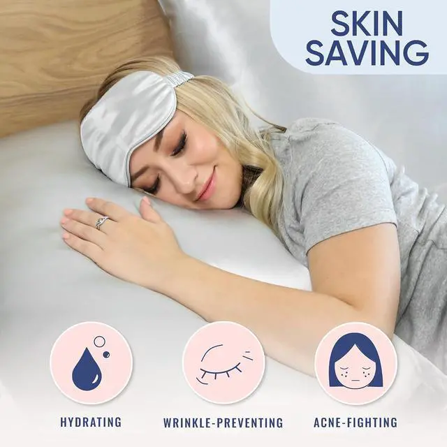 Alt view image 4 of 7 - Blissy Silk Pillowcase - 100% Pure Mulberry Silk - 22 Momme 6A High-Grade Fibers - Silk Pillow Cover for Hair & Skin - Regular Queen & King with Hidden Zipper (Queen Silver)