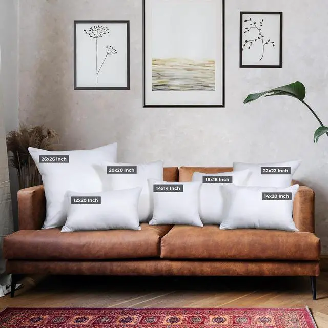 Alt view image 2 of 7 - Throw Pillows (Set of 4 White) 20 x 20 Inches Pillows for Sofa Bed and Couch Decorative Stuffer Pillow