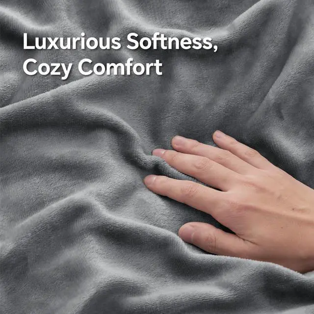 Alt view image 4 of 7 - Flannel Pillow Cases Queen Size Set of 2 Super Soft Fleece Pillowcases with Zipper for Bedroom Sofa Couch Luxury Cozy Fuzzy Velvet Pillow Shams for All Seasons(20x30 Inches Gray)