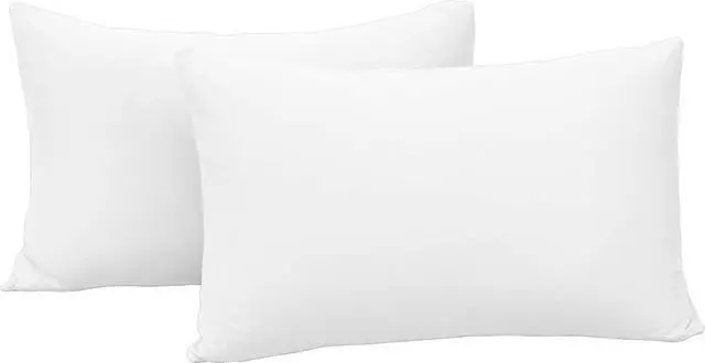 Main image of 2-Pack Jersey Knit Pillow Cases Standard/Queen - Ultra Soft T-Shirt Like White Pillowcases Microfiber Blend - Envelope Closure Queen or Standard Size Set of 2 White