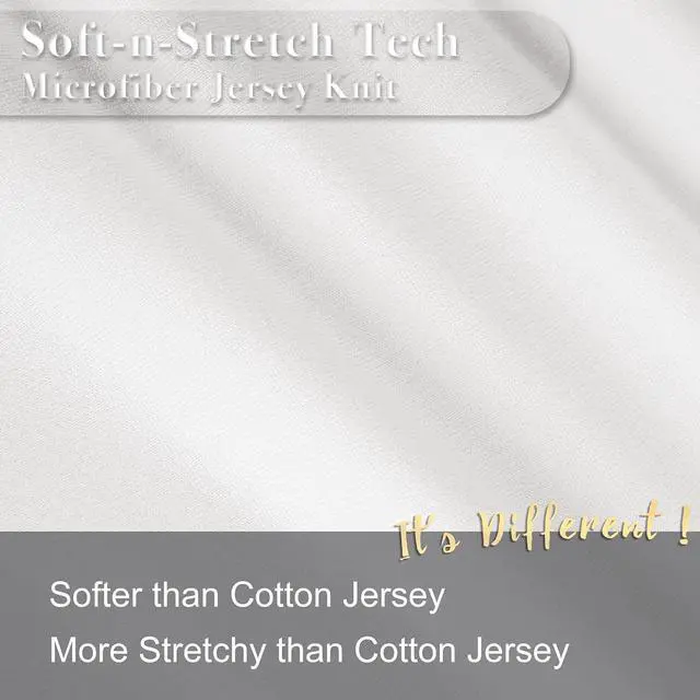 Alt view image 2 of 5 - 2-Pack Jersey Knit Pillow Cases Standard/Queen - Ultra Soft T-Shirt Like White Pillowcases Microfiber Blend - Envelope Closure Queen or Standard Size Set of 2 White