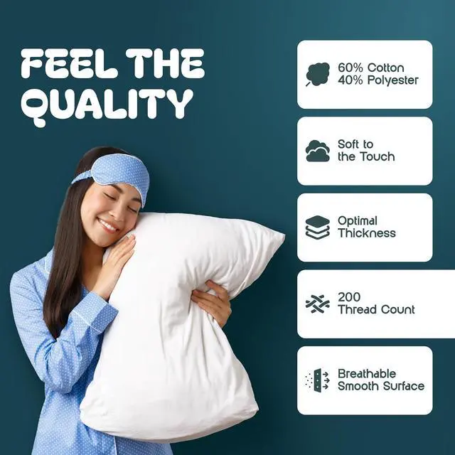 Alt view image 3 of 7 - King Pillow Covers with Zipper 2 Pack - 20 x 36 Ultra-Soft Cozy and Noiseless King Pillow Protector 200 Thread Count Fade-Resistant Pillow Shams