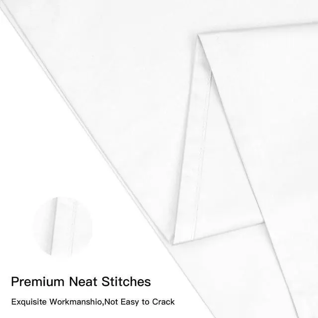 Alt view image 4 of 7 - 100% Cotton Pillow Cases Queen Size Set of 2 600 Thread Count Cotton Queen Pillowcases White Pillow Cases Set of 2 with Envelop Closure 20x30 Inches