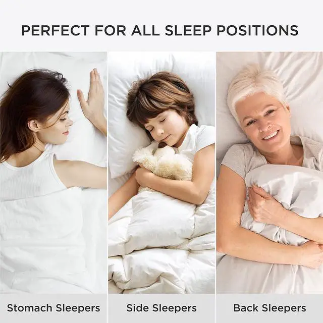 Alt view image 6 of 7 - Pillows Queen Size Set of 2 - Soft Bed Pillows for Sleeping 2 Pack Fluffy and Supportive Hotel Quality Original Down Alternative Filling for Side Back Sleepers