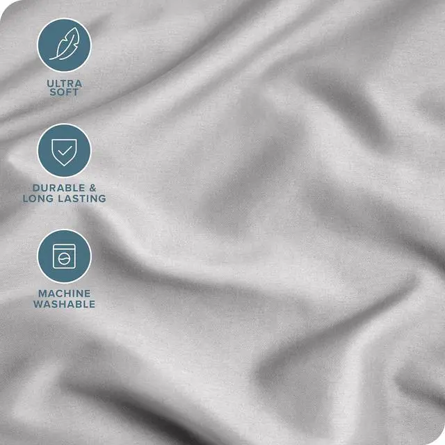 Alt view image 4 of 7 - Microfiber Pillow Cases - Standard/Queen Size Set of 2 - Cooling Pillowcases - Double Brushed - Light Grey Pillowcases 2 Pack - Easy Care (Standard Pillowcase Set of 2 Light Grey)
