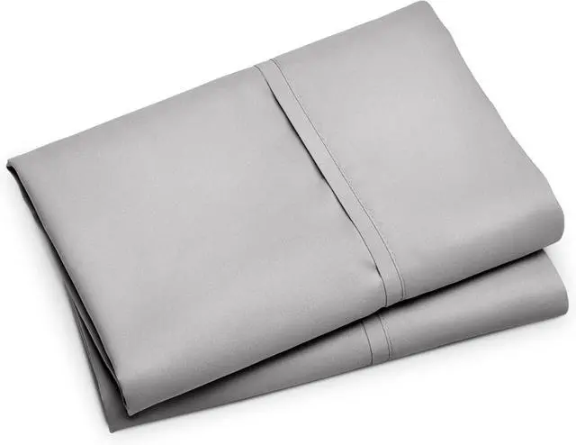 Alt view image 7 of 7 - Microfiber Pillow Cases - Standard/Queen Size Set of 2 - Cooling Pillowcases - Double Brushed - Light Grey Pillowcases 2 Pack - Easy Care (Standard Pillowcase Set of 2 Light Grey)