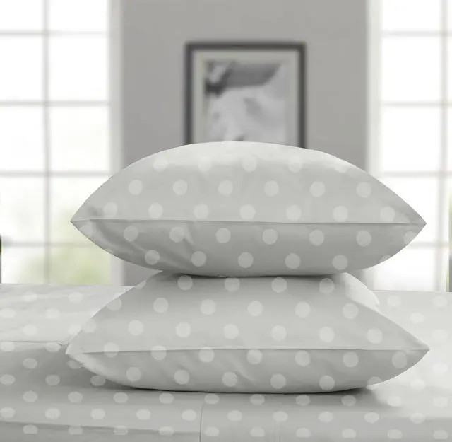 Main image of Pillow Cases Standard Size Set of 2 | 100% Pure Cotton Jacquard Sateen Weave | Ultra Soft & Comfortable Bed Pillow Covers | Hotel Quality Pillow Protectors | Light Grey Pillow Cases