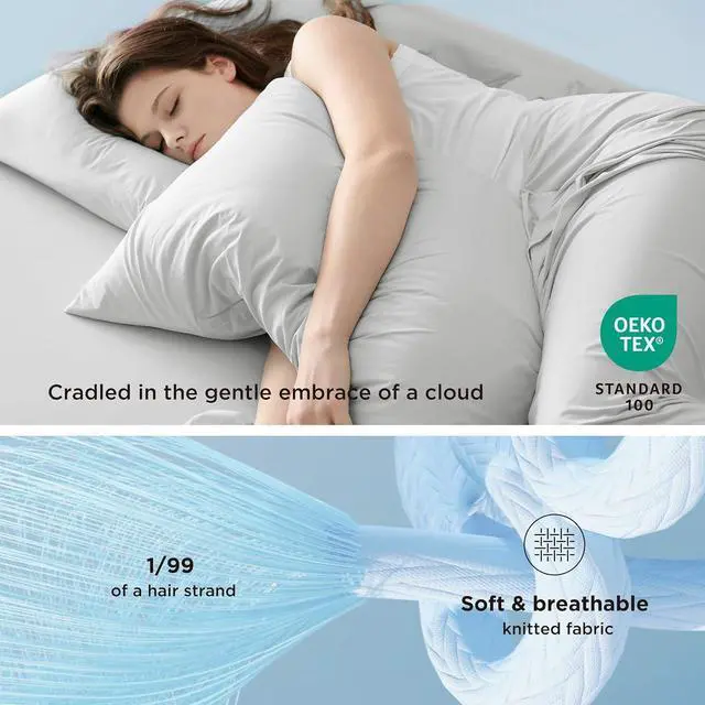 Alt view image 4 of 7 - Cooling Pillow Cases King Size Set of 2 Cool Pillowcases for Hot Sleepers and Night Sweats Silky Soft & Breathable Cold Pillow Covers with Hidden Zipper Grey 20x36 Inches