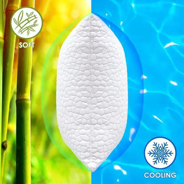 Alt view image 3 of 7 - Cooling Bed Pillows for Sleeping 2 Pack Shredded Memory Foam Pillows Queen Size Set of 2 Adjustable Cool Pillow for Side Back Stomach Sleepers Luxury firm Gel Pillows for Neck Pain Relief