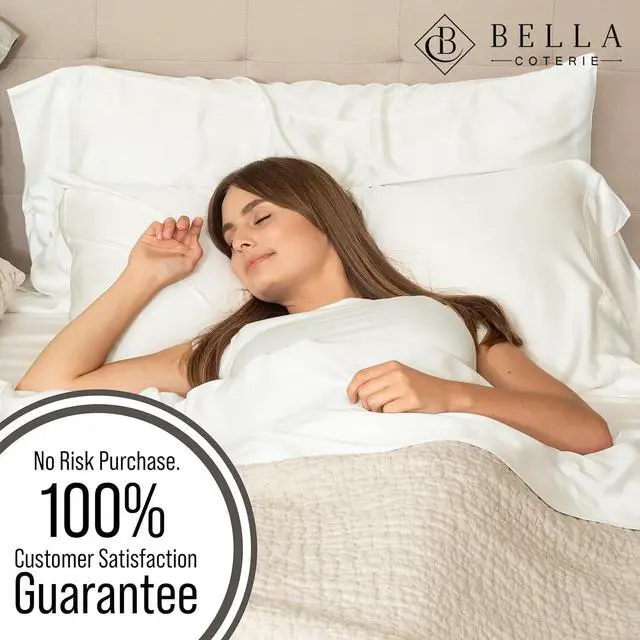 Alt view image 5 of 6 - Bella Coterie | Luxury Bamboo King Size Pillowcase Set | 100% Organically Grown Bamboo Viscose | Ultra Soft | Cooling | 2 Pcs [White]
