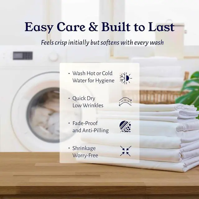Alt view image 6 of 7 - 100% Organic Cotton King Size Pillow Case Pair Set of 2 Soft & Cooling Percale Weave Cotton Pillowcases (Bright White)
