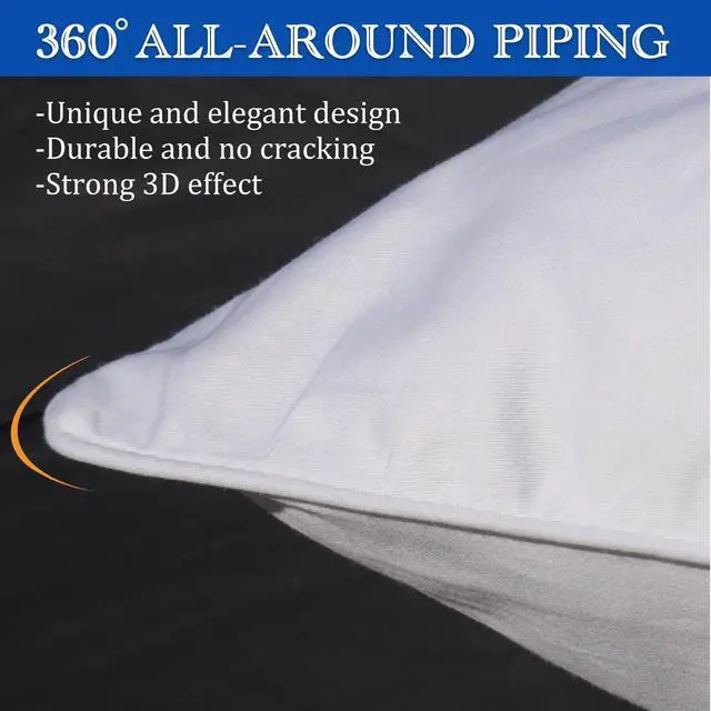 Alt view image 5 of 7 - Pillow Cases Queen Size-100% Cotton Pillowcase Covers with Zipper Hidden Breathable & Ultra Soft/Pillow Covers for Easy Care 2 Pack/White