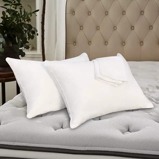 Alt view image 7 of 7 - Pillow Cases Queen Size-100% Cotton Pillowcase Covers with Zipper Hidden Breathable & Ultra Soft/Pillow Covers for Easy Care 2 Pack/White