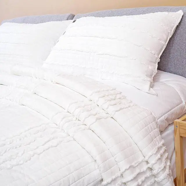Alt view image 6 of 7 - Standard Size Pillow Shams Set of 2 Ultra Soft Breathable 20 x 26 Inches Pillow Case Envelope Closure Microfiber Farmhouse Bed Pillowcases for Easy Care White