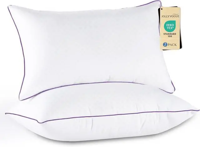 Main image of Pillows Queen Size Set of 2 Medium Supportive Bed Pillows with Super Soft Down Alternative Fill Luxury Fluffy Hotel Quality for Side Back and Stomach Sleepers