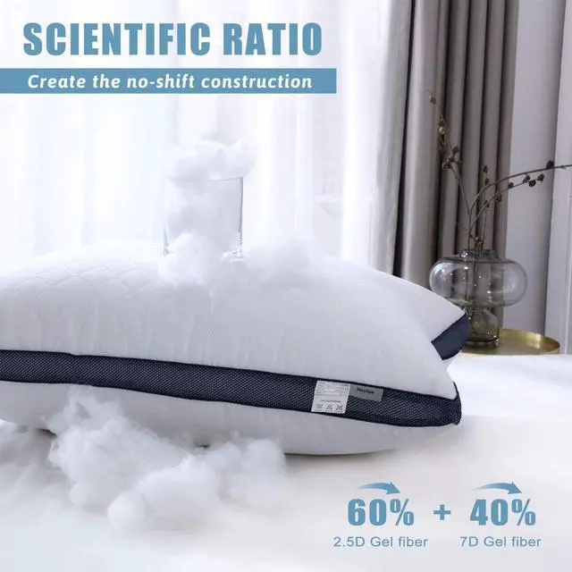 Alt view image 3 of 6 - Pillows for Sleeping (2-Pack) Luxury Hotel Pillows Queen Size Set of 2 Bed Pillows for Side and Back Sleeper (Queen)