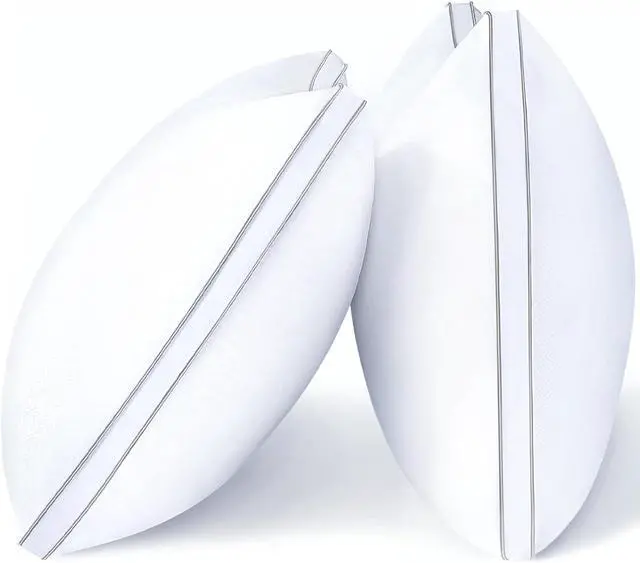 Main image of Pillows Queen Size Set of 2 Hotel Quality Down Alternative Gusseted Bed Pillows for Side Back or Stomach Sleepers White