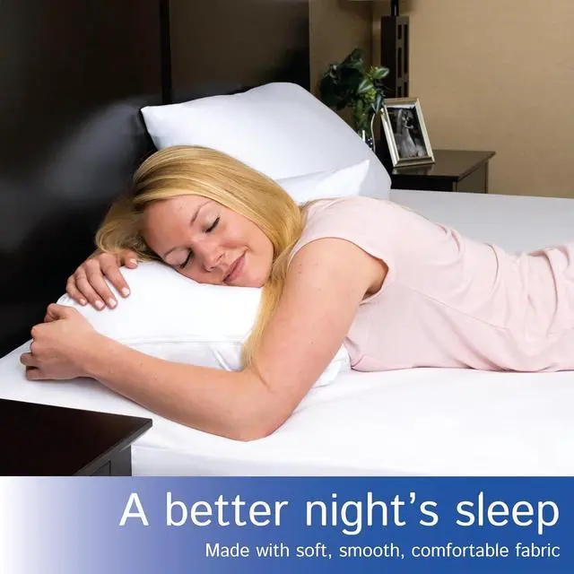 Alt view image 7 of 7 - Queen Size Waterproof Pillow Protectors (Set of 2)  Zippered Hypoallergenic Pillowcase Cover Allergen Dust Proof Encasement