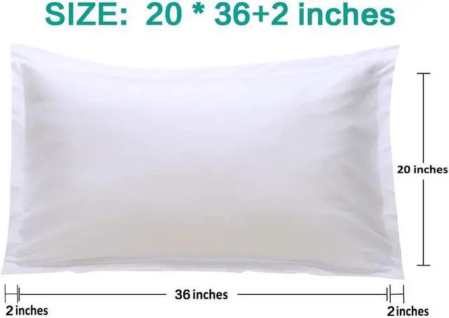 Alt view image 4 of 7 - King Pillow Shams - 2 Pack Brushed Microfiber 20x36 Sham Covers - Super Soft and Cozy Wrinkle Fade Stain Resistant 20x36 Inches Oxford Pillowcases White