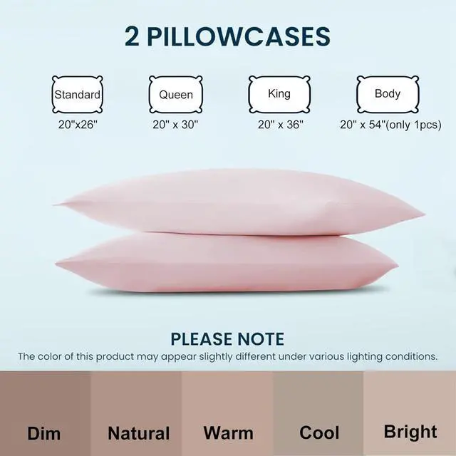 Alt view image 6 of 7 - Cooling Pillow Cases Set of 2 King Size Cool Pillowcases for Hair Skin and Hot Sleepers Soft Silky Summer Pillow Cover with Envelope Closure Pinkish Purple 20x40 Inch