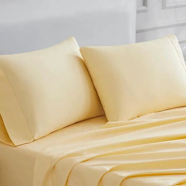 Main image of Luxury Cotton 400 Thread Count Ultimate Cotton Percale Standard Pillowcases Set of 2 Lt Yellow