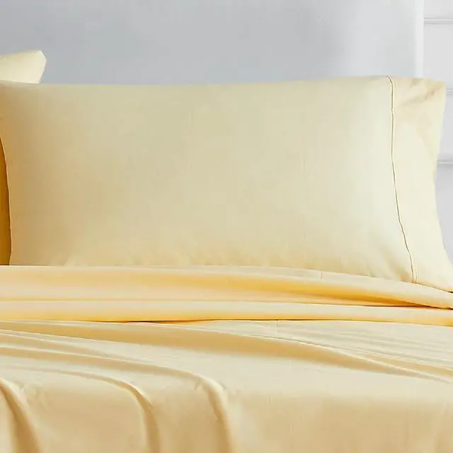 Alt view image 4 of 4 - Luxury Cotton 400 Thread Count Ultimate Cotton Percale Standard Pillowcases Set of 2 Lt Yellow