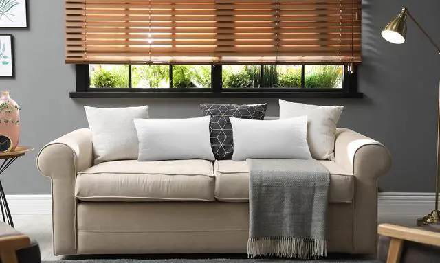 Alt view image 5 of 7 - Throw Pillows (Pack of 2 White) 12 x 20 Inches Indoor Decorative Pillow Insert for Sofa Bed and Couch