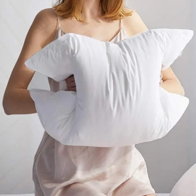 Alt view image 2 of 6 - Luxury Feathers Down Pillows Queen Size Set of 2 Hotel Quality Fluffy Bed Pillows Soft Pillows for Sleeping Organic Cotton Cover(20x28 Pack of 2)