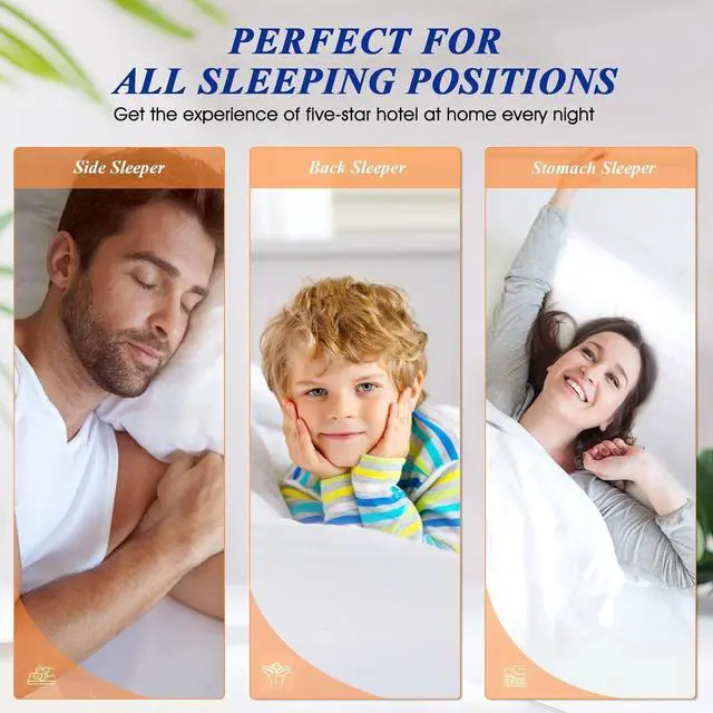 Alt view image 6 of 7 - Bed Pillows for Sleeping King Size Pillows Set of 2 Cooling Luxury Hotel Quality Pillow with Premium Soft Down Alternative Filling for Back Stomach or Side Sleepers