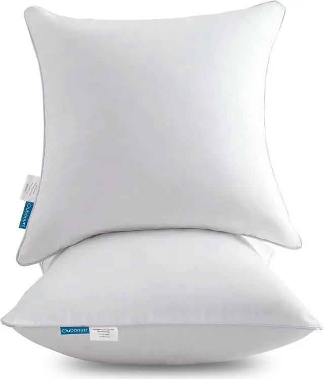 Main image of 20 x 20 Throw Pillow Inserts (Set of 2) with 100% Cotton Cover - 20 Inch Square Interior Decorative Sofa Pillow Insert Pair - White Couch Pillow