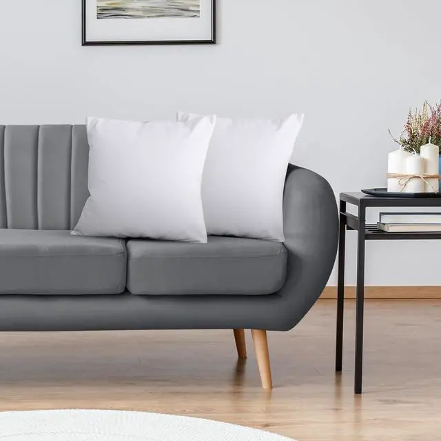 Alt view image 4 of 7 - Throw Pillows Insert (Pack of 2 White) - 22 x 22 Inches Bed and Couch Pillows - Indoor Decorative Pillow