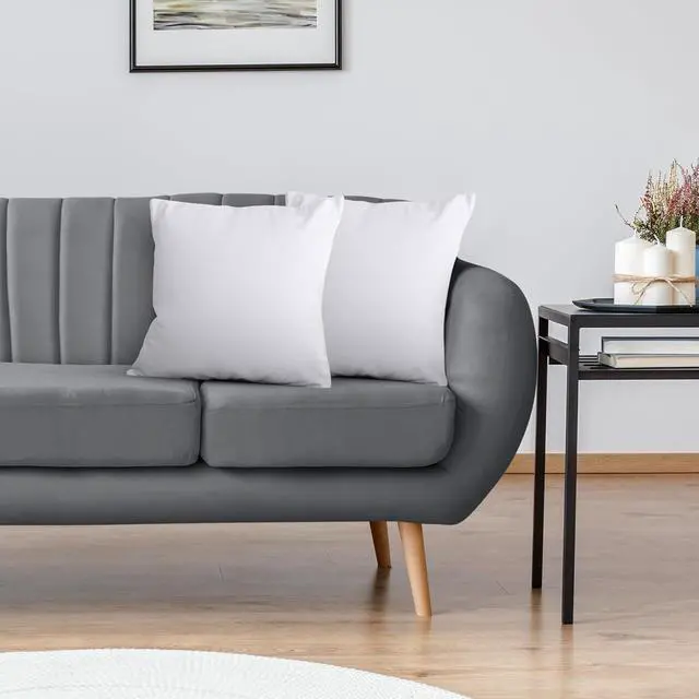 Alt view image 7 of 7 - Throw Pillows Insert (Pack of 2 White) - 22 x 22 Inches Bed and Couch Pillows - Indoor Decorative Pillow
