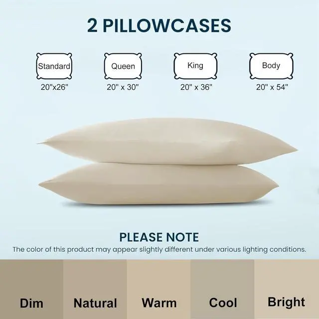 Alt view image 7 of 7 - Cooling Pillow Cases Set of 2 King Size Cool Pillowcases for Hair Skin and Hot Sleepers Soft Silky Summer Pillow Cover with Envelope Closure Desert Yellow 20x40