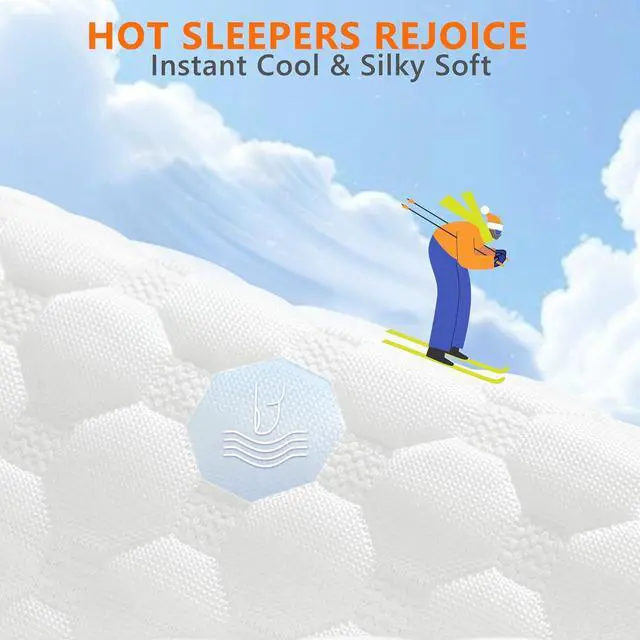 Alt view image 5 of 6 - Cooling Pillows Queen Size Set of 2 Memory Foam Pillows with Zipper Firm Bed Pillows Adjustable for Hot Side Back Stomach Sleepers