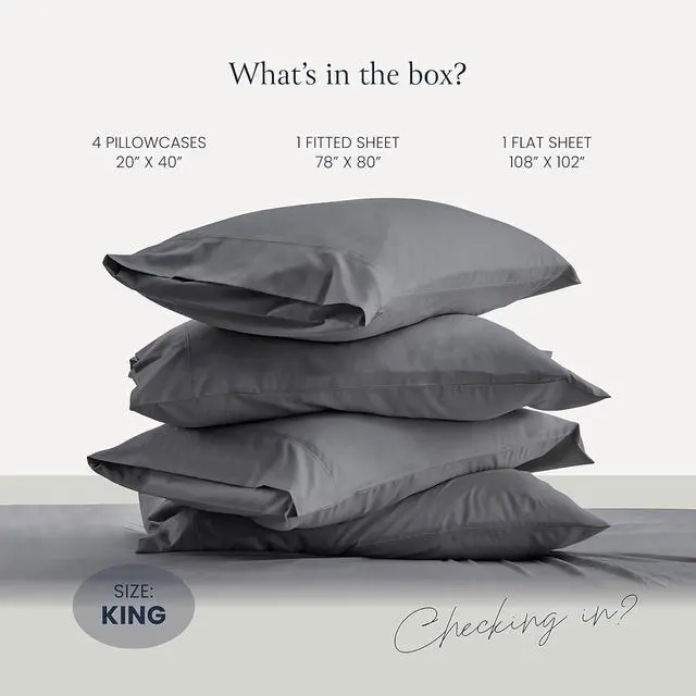 Alt view image 6 of 7 - Silky Soft King Sheet Set - 6 Piece Bed Sheets for King Size Bed Secure-Fit Deep Pocket Sheets with Elastic Breathable Hotel Sheets & Pillowcase Set Wrinkle Free Oeko-Tex Sheets