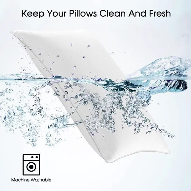 Alt view image 4 of 6 - King Size Bed Pillow - 2 Pack Hotel Collection Super Soft Down Alternative Pillow for Sleeping 20x36 Inches