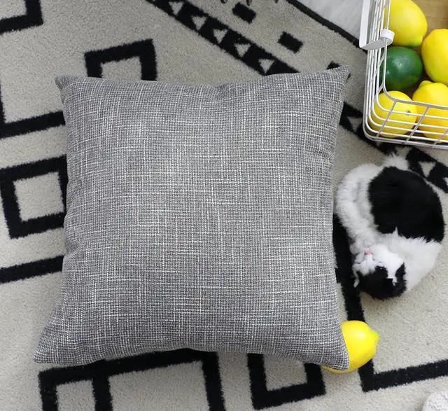 Alt view image 4 of 7 - Kevin Textile Decorative Linen Throw Pillow Covers Cushion Case New 2 Tone Star Boho Farmhouse Pillowcases Decorative Cushion Covers for Couch Bed Sofa(26 x 26 Inch Grey) Set of 2