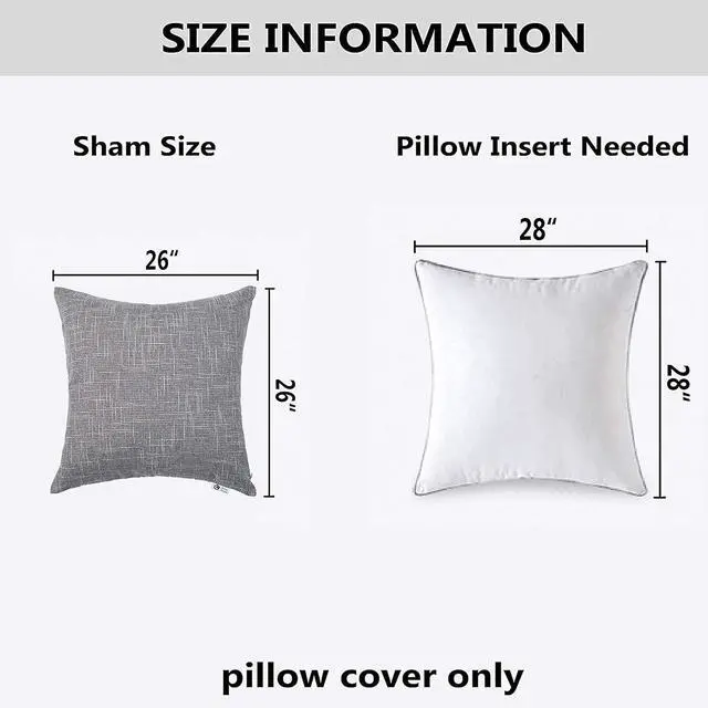 Alt view image 6 of 7 - Kevin Textile Decorative Linen Throw Pillow Covers Cushion Case New 2 Tone Star Boho Farmhouse Pillowcases Decorative Cushion Covers for Couch Bed Sofa(26 x 26 Inch Grey) Set of 2