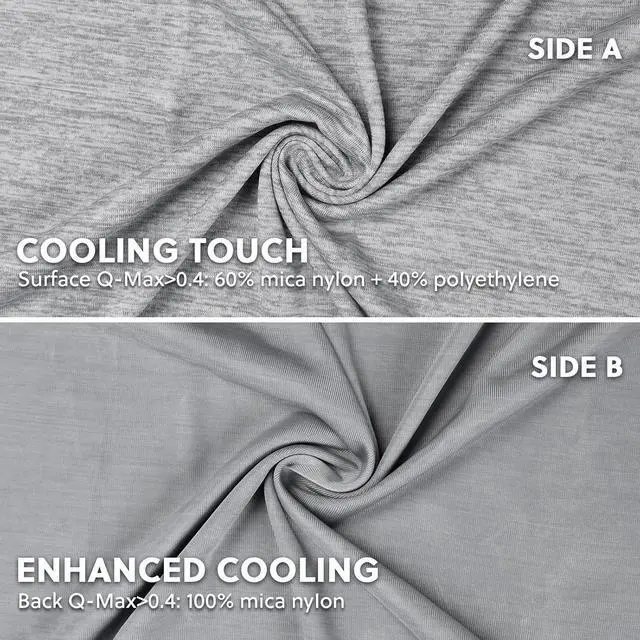 Alt view image 2 of 7 - Cooling Pillowcases Standard Size - Double Side Q-Max 0.439 Cooling Fiber for Pillow Protector Breathable Cold Pillow Cover for Hot Sleeper Night Sweat Hidden Zipper 2 Pack (20x26 Grey)