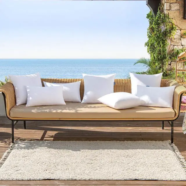 Alt view image 6 of 7 - Pack of 2 12x20 Outdoor Pillow Inserts Outdoor Throw Pillows Water-Resistant Decorative Premium Lumbar Pillow Stuffer Sham for Porch Swing Couch Sofa Cushion Patio Furniture