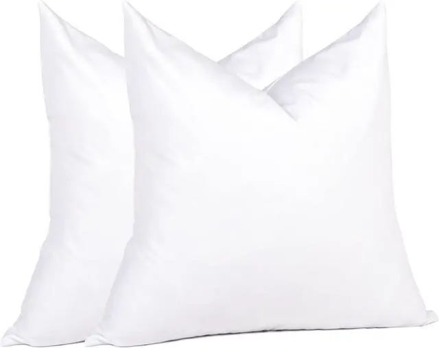 Main image of Euro Pillow Inserts 26 x 26 (Pack of 2 White) Down Feather Pillow Stuffer Premium White Pillows for Bed Couch and Cushion