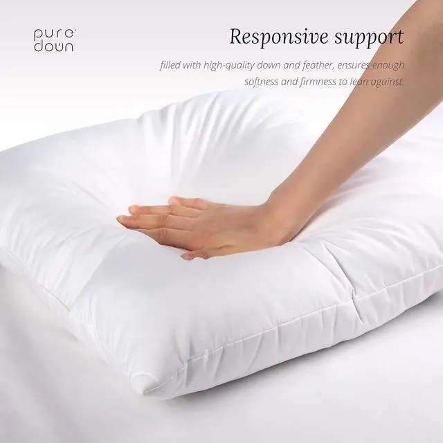 Alt view image 3 of 7 - Euro Pillow Inserts 26 x 26 (Pack of 2 White) Down Feather Pillow Stuffer Premium White Pillows for Bed Couch and Cushion