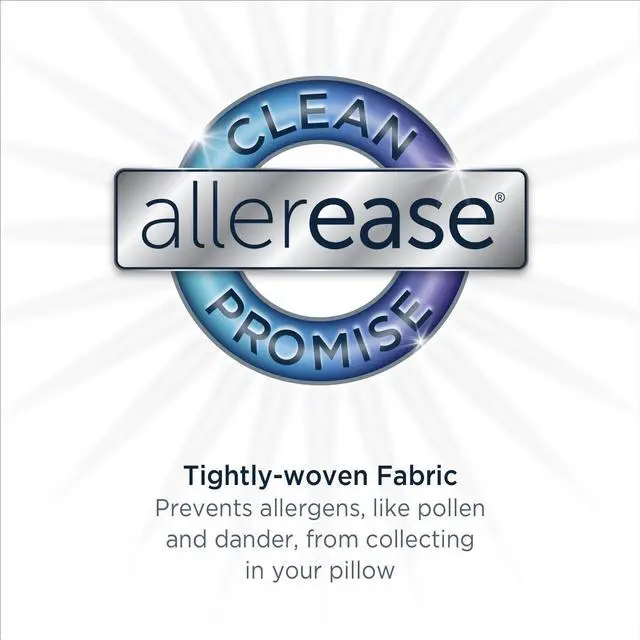 Alt view image 3 of 6 - AllerEase 100% Organically Grown Soft Cotton Top Allergy Defense Fabric Bed Pillow Naturally Breathable Hypoallergenic Fiberfill Machine Washable Std/Q Size Pillow White- 2 Pack
