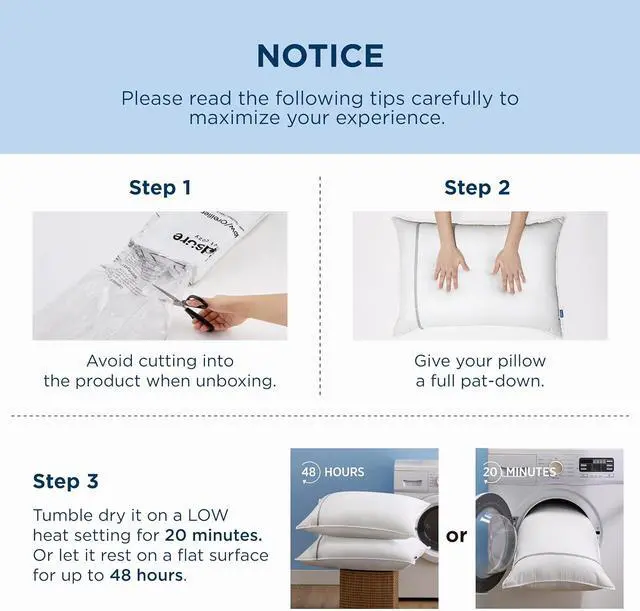 Alt view image 6 of 7 - Queen Pillows Set of 2 Luxury Hotel Firm Pillows for Sleeping Decoration Strip Diamond Design Cover Fluffy Original Down Alternative Filling for Side Back or Stomach Sleepers
