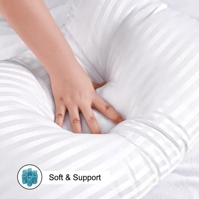 Alt view image 4 of 5 - Hotel Collection Bed Pillows for Sleeping 2 Pack King SizePillows for Side and Back Sleepers Super Soft Down Alternative Microfiber Filled Pillows 20 x 36 Inches