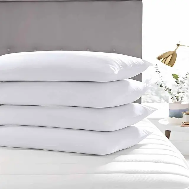 Alt view image 4 of 6 - Ultra Thin Flat Soft Bed Pillows Standard Size Set of 2 Pack for Sleeping 20x26 Hypoallergenic Skin Friendly Machine Washable