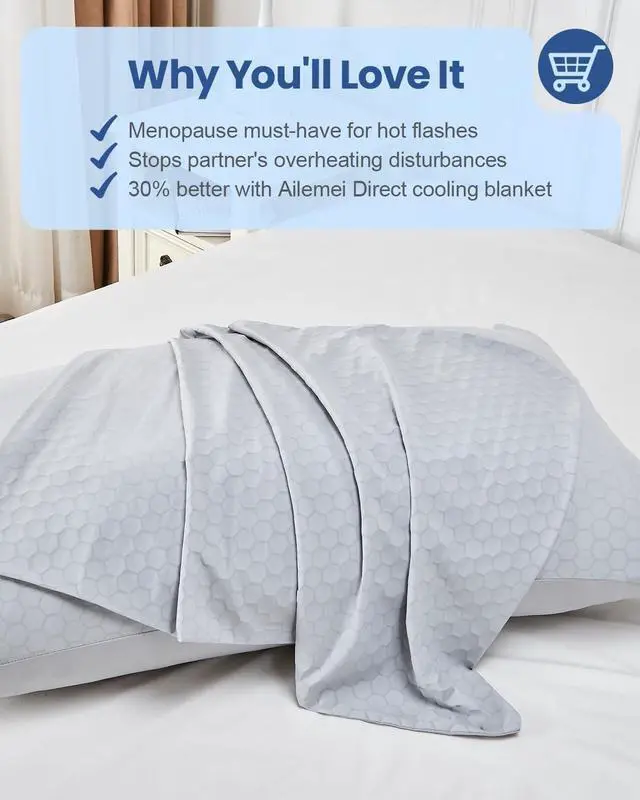 Alt view image 6 of 7 - Cooling Pillow Cases Only Standard Size Set of 2 with Double Sided Cold Moisture Wicking Pillowcase Covers with Hidden Zipper Japanese Cold Tech Pillow Case Protectors for HotSleepers and NightSweats
