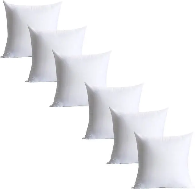 Main image of 18 x 18 inches Pillow Inserts Set of 6 Hypoallergenic Brushed Microfiber Liner Down Alternative Filled Square Cushion Throw Pillow