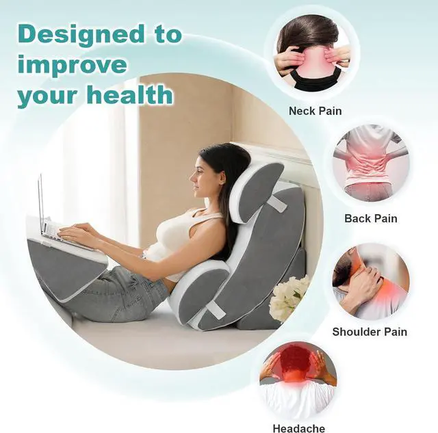 Alt view image 7 of 7 - 6PCS Orthopedic Bed Wedge Pillow for Sleeping Adjustable Post Surgery Pillow Set for Body Back and Leg Pain Relief Memory Foam Support Pillows for After Surgery White