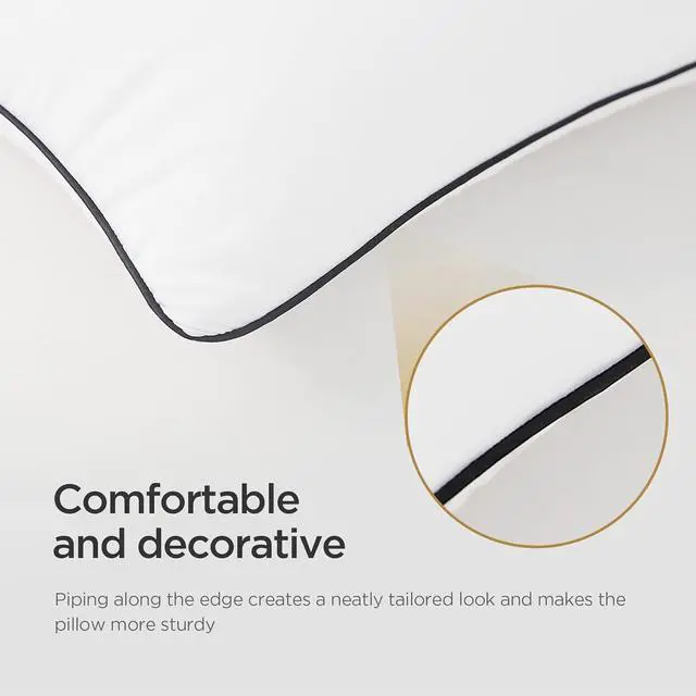 Alt view image 4 of 6 - Cooling Bed Pillows for Sleeping Luxury Hotel Quality 3D Microfiber Filling with Breathable Cover for Side Back and Stomach Sleepers Reduces Neck Pain King (Pack of 4) Black 4 Count